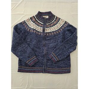 Vtg Heirloom Collectibles Full Zip‎ Sweater Cardigan Womens S Fair Isle Xs